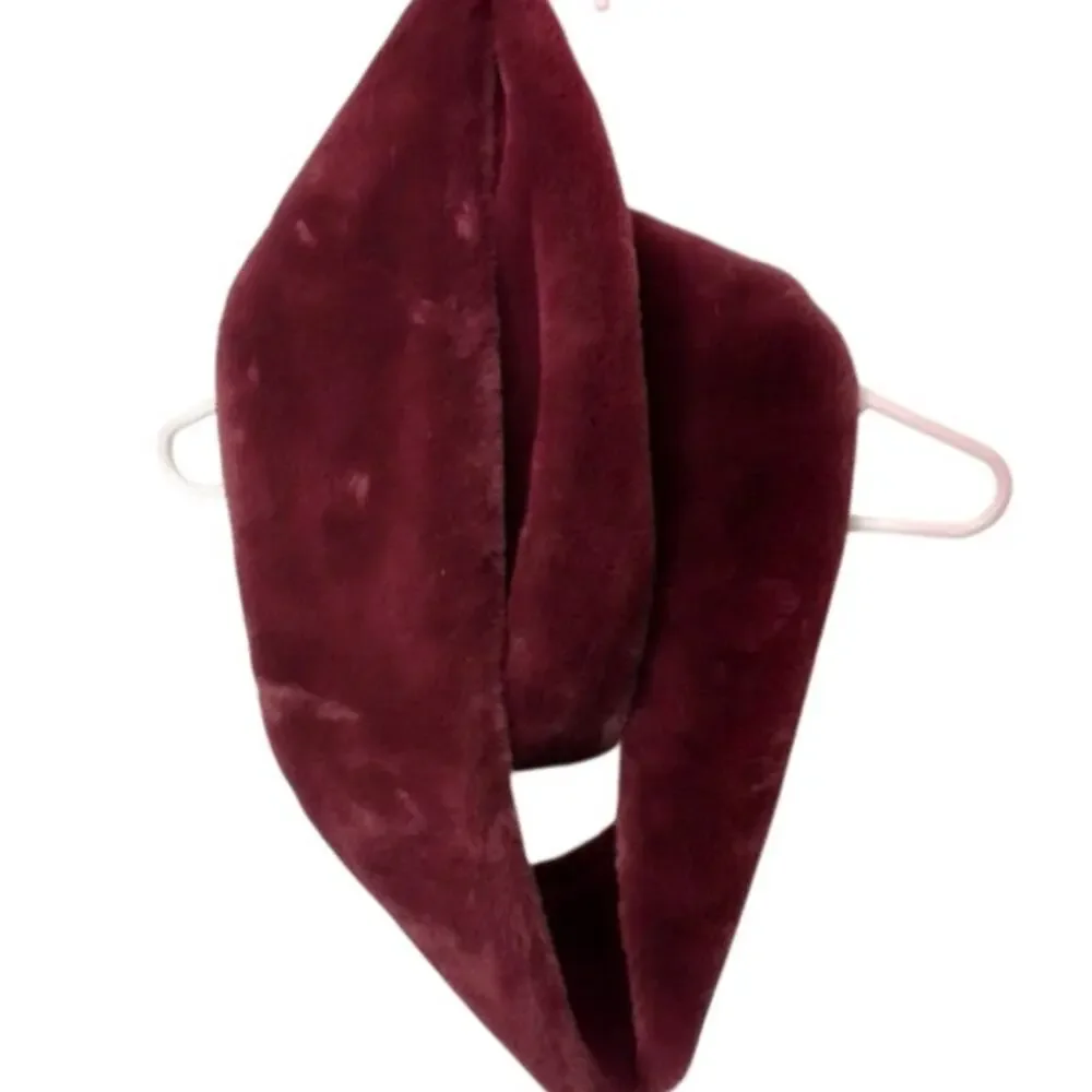 Minky Couture Burgundy Faux‎ Fur Infinity Scarf $79 Original MSRP